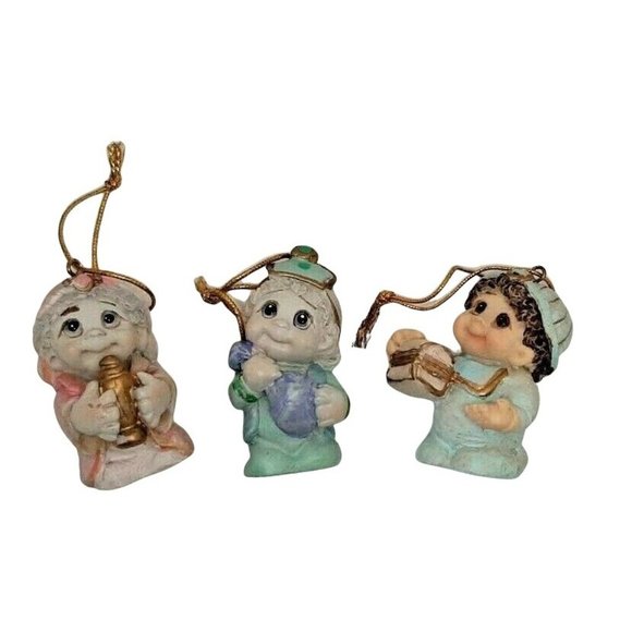 6 VTG 2001 Mini Dreamsicle Nativity Ornaments Holy Family Polystone Boxed - Picture 6 of 11